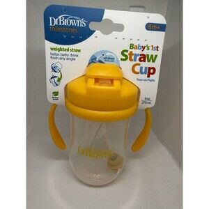 Dr Brown's Baby's 1st Straw Cup, Weighted Straw, Spill proof, Travel Size